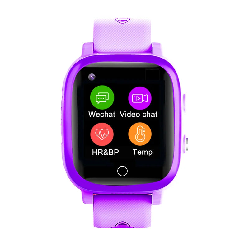 GPS Tracker 4G LTE Touch Screen Wrist Watch Bp Monitor With Temp Body Detection Support Sos Video Call T5S