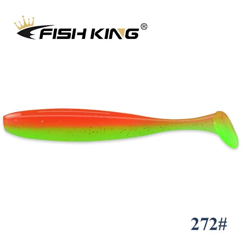 FISH KING Easy Shiner Fishing Lure 50mm 75mm 100mm Wobblers Carp Fishing Soft Lures Silicone Artificial Double Color Bait T Tail