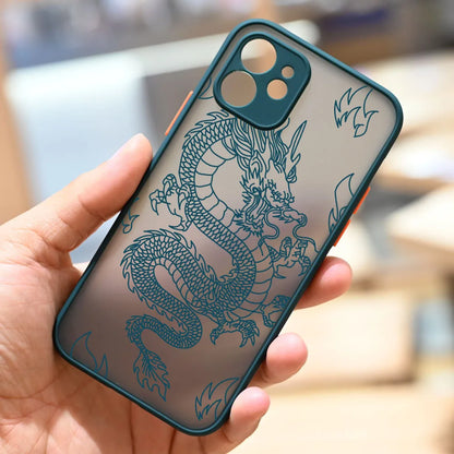 Fashion Purple Dragon Animal Pattern Phone Case For iPhone 16 15 14 13 12 11 Pro Max Mini SE 7 8 Plus Cover Glossy Hard Coque