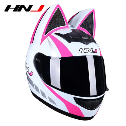 Fashionable Motorefit Motorcycle Car Ear Helmet Women Moto Full Face Motorbike Helmet Motocross Catwoman Helmet with Cat Ear