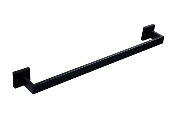Deao Wall Mounted Towel Rack 5-piece Matte Black Bathroom Hardware Accessory Set Stainless Steel Towel Rod Set