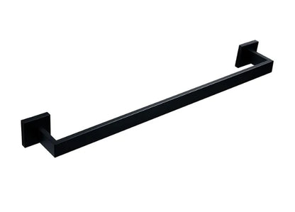 Deao Wall Mounted Towel Rack 5-piece Matte Black Bathroom Hardware Accessory Set Stainless Steel Towel Rod Set