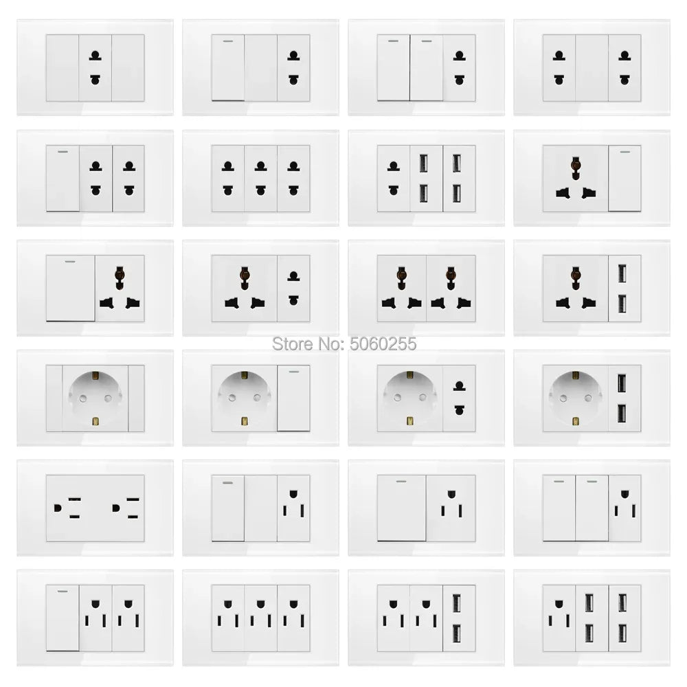 SRAN EU BR AU US standard Dimmer switch and 1 gang switch 16A Wall switch for home improvement tempered glass panel 118*72mm