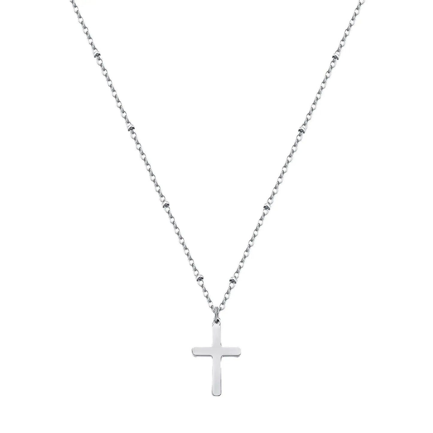 Refined Chic Hypoallergenic 18K Gold Plated Stainless Steel Cross Necklace with Adjustable Chain Daily Wear