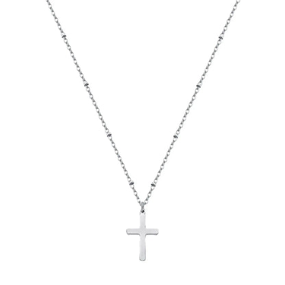 Refined Chic Hypoallergenic 18K Gold Plated Stainless Steel Cross Necklace with Adjustable Chain Daily Wear