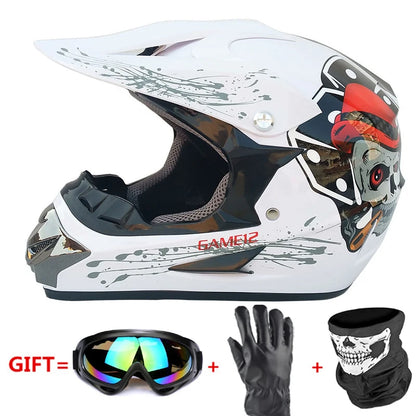 Professional Racing Casco Moto Off Road Helmet ATV Dirt Bike Downhill MTB DH Capacete Motocross Helmet With Mask Gloves Glasses