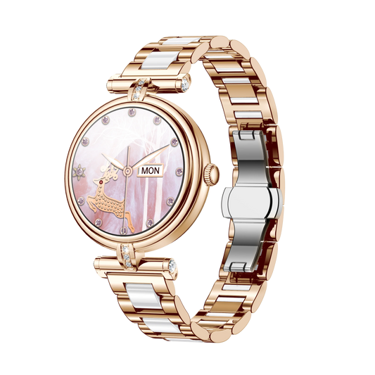 AK62 Smart Outdoor Sports Watch 3ATM Long-Life LED Stopwatch Timer AMOLED Display Leather Touch BT Compatible Android iPhone