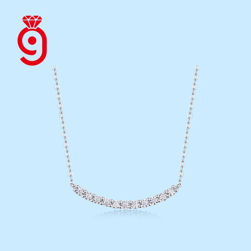 Custom Moissanite Pendant Necklace VVS1 Diamond Simple Charm Bar Necklace Women Gift 925 Sterling Silver Jewelry Necklace