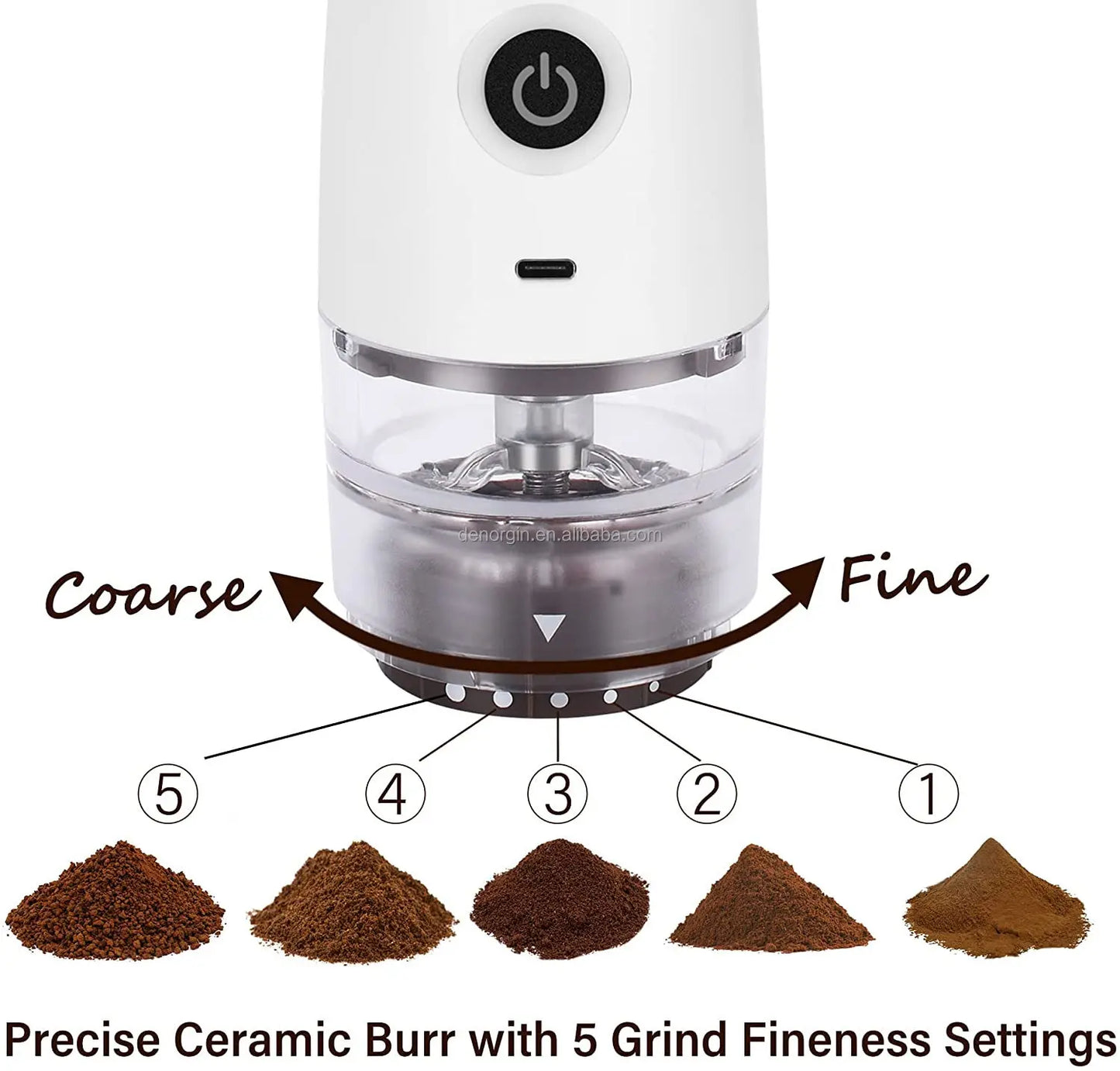 USB Rechargeable  Grinder Electric Portable Coffee Bean Grinder Grind Settings Espresso Drip Conical Burr Coffee Grinder