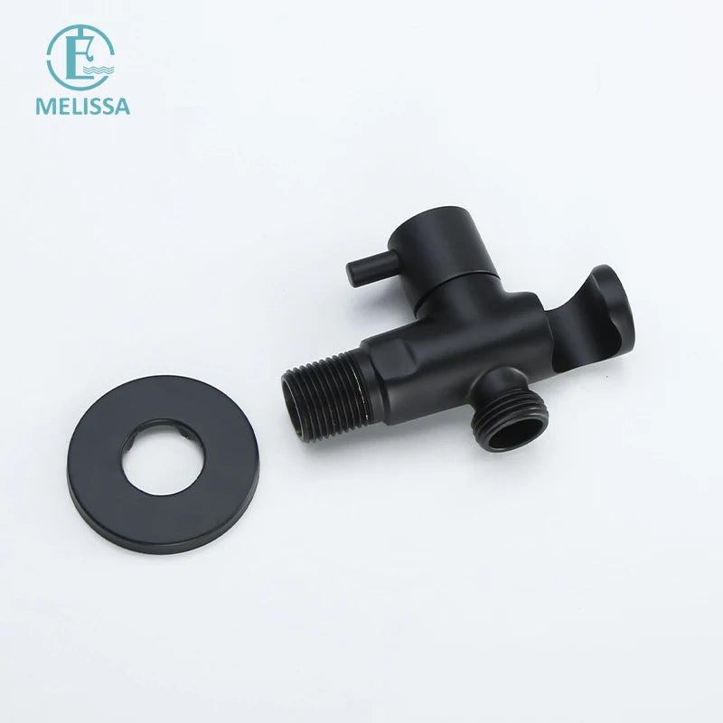 Melissa Modern Hotel Use Wall-Mounted Black Brass Toilet Bidet Sprayer Set with Vertical Spray and Water Saving Features