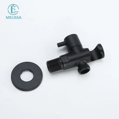 Melissa Modern Hotel Use Wall-Mounted Black Brass Toilet Bidet Sprayer Set with Vertical Spray and Water Saving Features