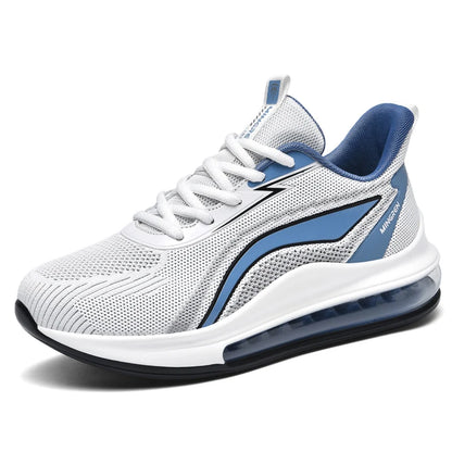 Small Low MOQ Brand Logo Custom Men Fashion Casual Sneakers Full Sole Air Cushion Light Knitted Sports Running Shoes for Man
