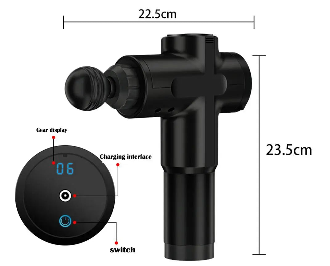 Hot Selling Body Deep Tissue Massage Gun 6 Head Attachments Quick Rechargeable