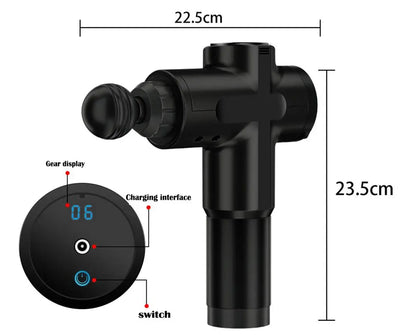 Hot Selling Body Deep Tissue Massage Gun 6 Head Attachments Quick Rechargeable