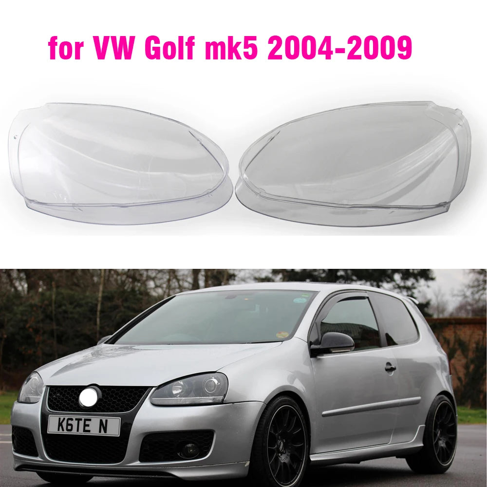 1pcs Car Front Headlight Lens Cover For VW Golf MK5 V 5 GTI 2004 2005 -2009 Auto Lampshade covers housing transparent