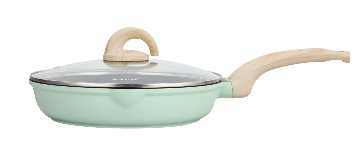 BOREINE Hot Selling Non-Stick Ceramic Coating Die Casting Aluminum Cookware Set Wholesale Fry Pan-New for Kitchen or Home Use