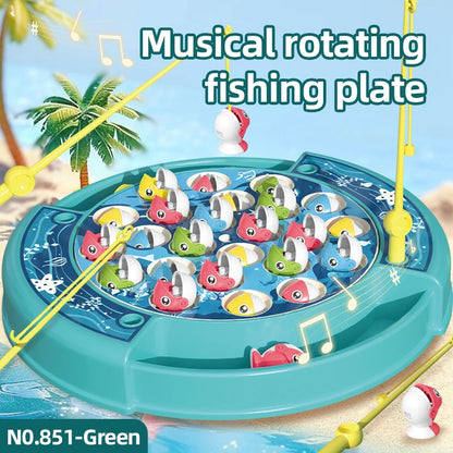 OEM Unisex Plastic Musical Rotary Fishing Hook Toy Classic Educational Children's Game Table Interactive Parent-Child Spin