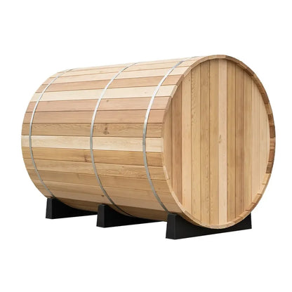 Factory Sale Traditional Outdoor Finnish Steam Sauna Hotel Outdoor Barrel Sauna 6-8 Person with ETL Stove