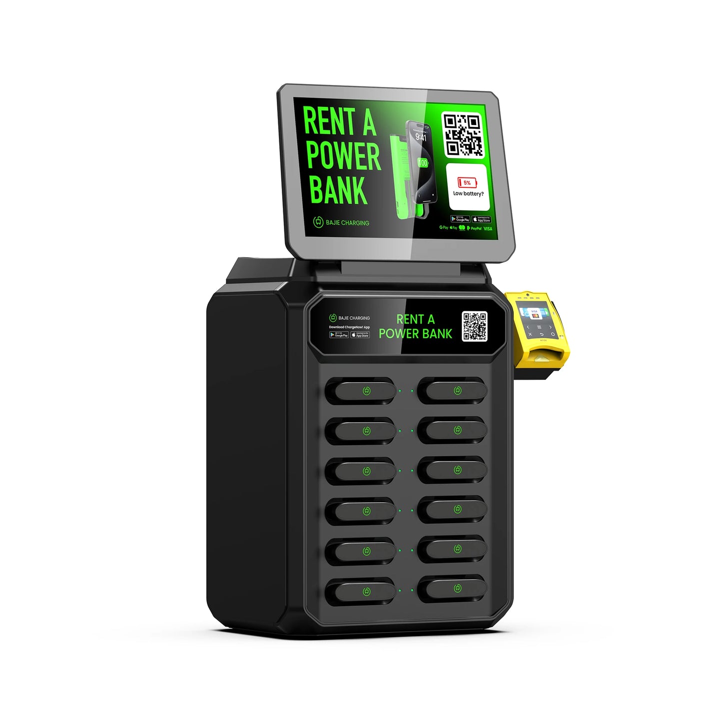12 Slots Share Power Bank Station Cell Phone Charger Vending Machine with POS Card Operated Cell Phone Charging Station Kiosk