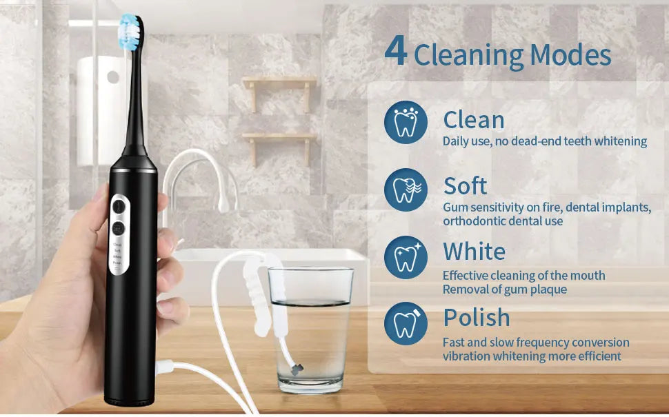 Electric Toothbrush Small Batch Customization logo Low MOQ  Powerful Smart Rechargeable 3 in 1Electric Toothbrush