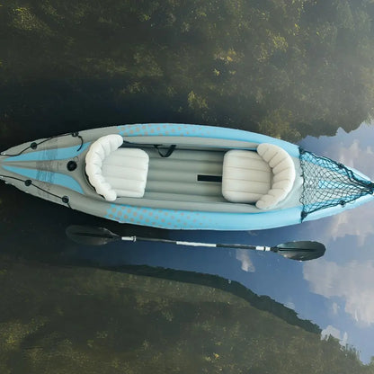 2-Person Inflatable Kayak with Aluminum Oars , High Output Air Pump  Double Tandem Kayak PVC Boat for Adults, Two Person Canoe
