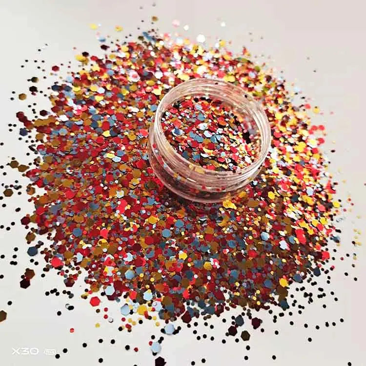 Wholesale Factory Bulk Fine Special Shape Chameleon Chunky Glitter Cosmetic Nail Art Craft 1kg Powder