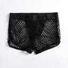 Boxer Sexy Breathable Knitted Big Mesh Translucent Fashionable Erotic Men's Trunks Underwear Daily Casual Home Wear Shorts