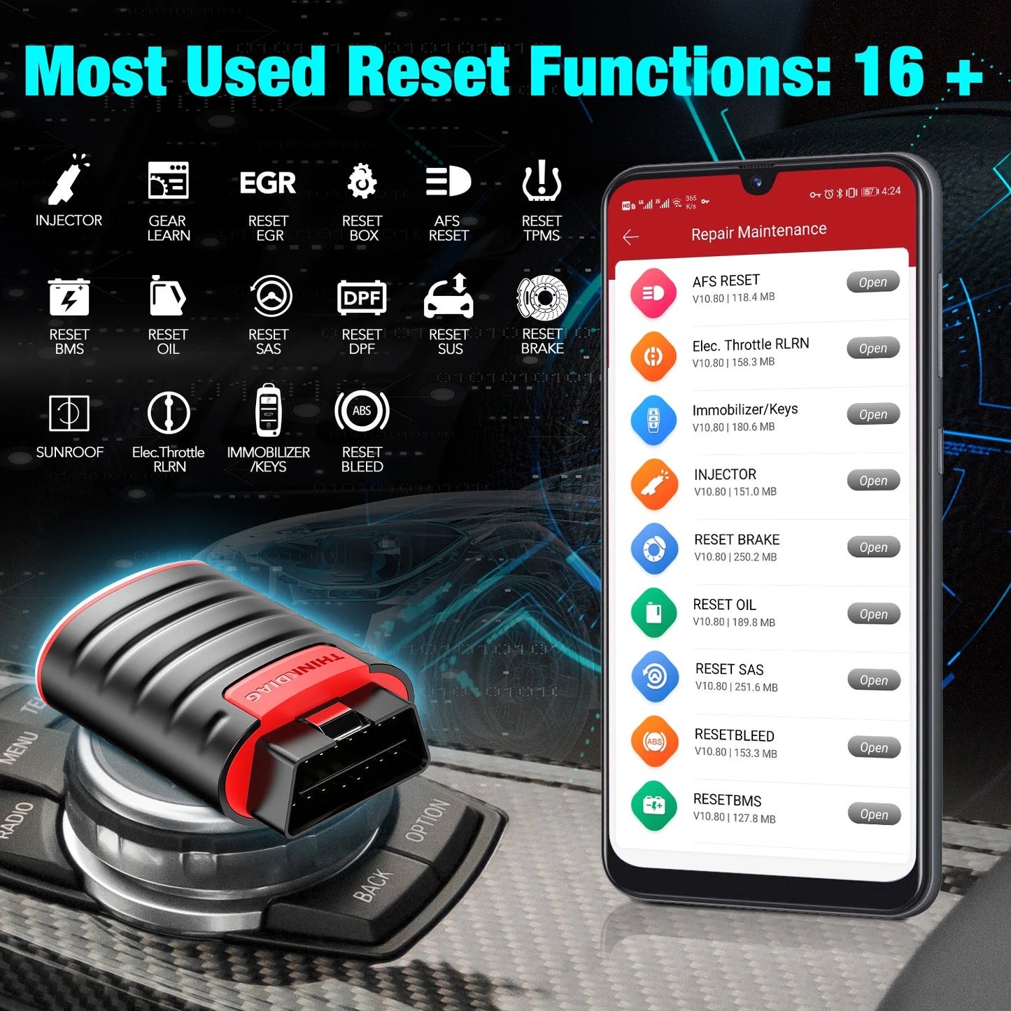 Thinkdiag New Version OBD2 Scanner for Full System Bidirectional Diagnostic Scan Tool OE Level 1 Year Software 12V Cars