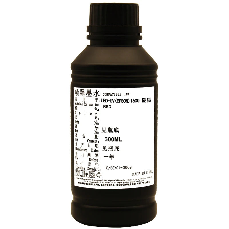 Wholesale UV Ink for Eps I1600 U1 Printhead Uv Flatbed Printer Ink 500ml Bottles LED Uv Ink for Wall Printer Cmykw Eps I1600 Ink