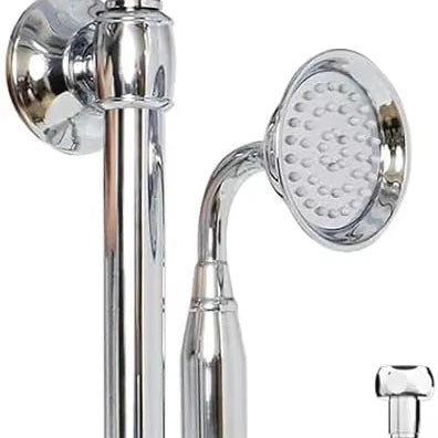 Polished Brass 59-Inch Retro Hand Shower Head Holder Adjustable Height Wall-Mounted Slide Bar for Handheld Shower Bathroom