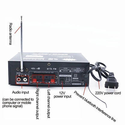 Home Amplifiers Audio 600w Bluetooth-compatible Subwoofer Theater Sound System Amplifier Mini Amplifier Professional RC Control