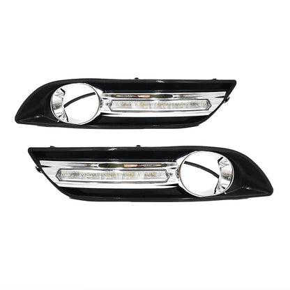 1 Set LED Daytime Running Lights Daylight Fog light cover with turn signal DRL For Nissan Sentra Sylphy 2012 2013 2014 2015