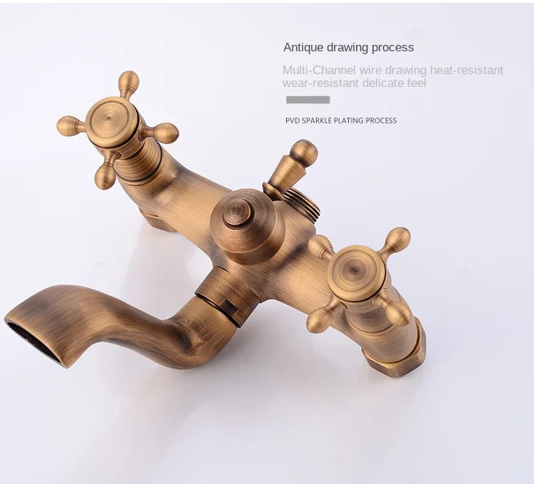 Modern European-Style Brass Bathroom Shower Suite Dual Handle Wall-Mounted Shower Faucet Slide Bar Ceramic Valve Core Rain Spray