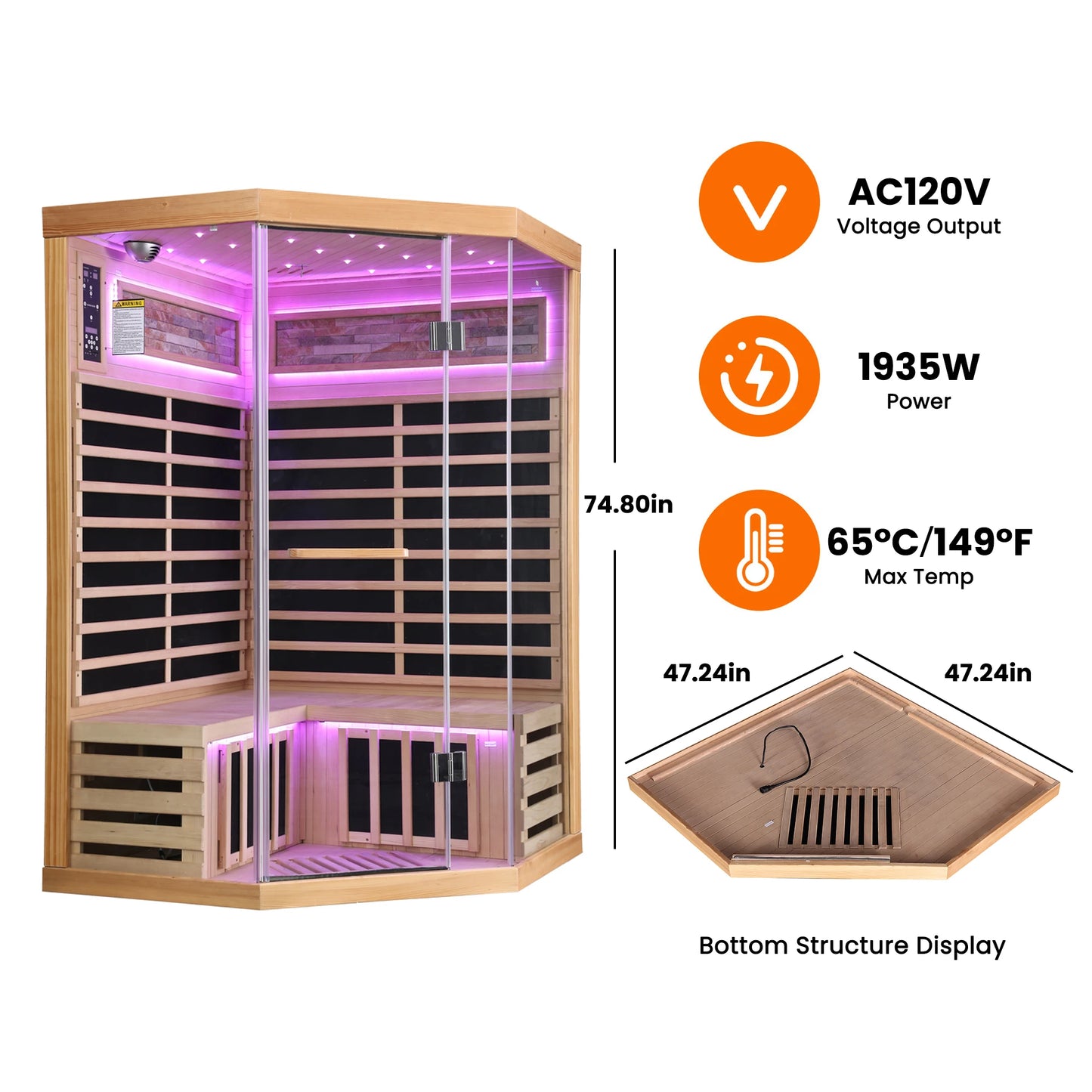 Indoor Wooden Infrared Double Sauna Room Cabin House