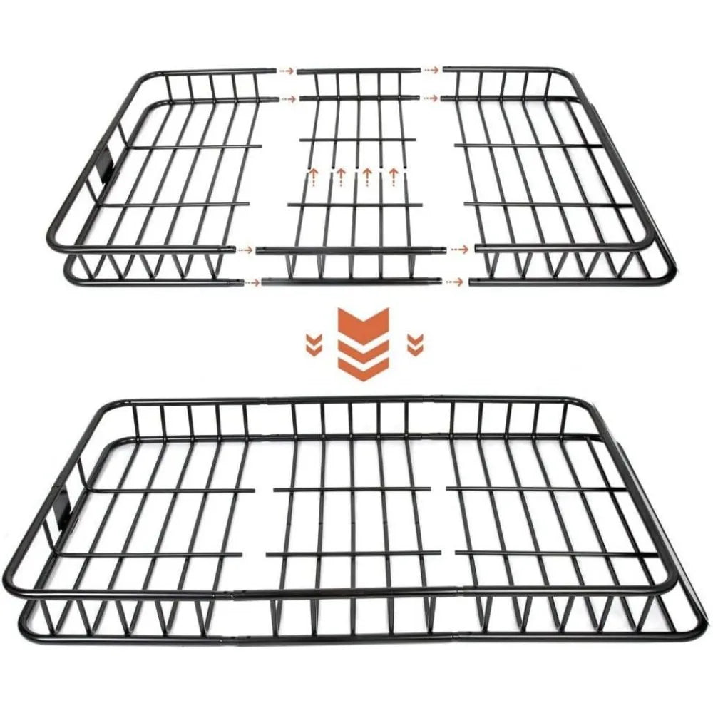 64'' Universal Roof Rack w/Extension Cargo SUV Top Luggage Carrier Basket Holder
