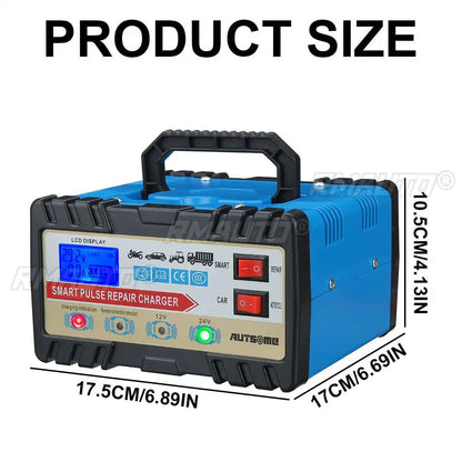AUTSOME 12V/24V Automobile Motorcycle Universal Electric Car Battery Charger