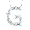 Pass Diamond Tester Letter C Multi Cut VVS Moissanite Necklace 925 Silver Platinum Plated Elegant Fine Jewelry Necklace