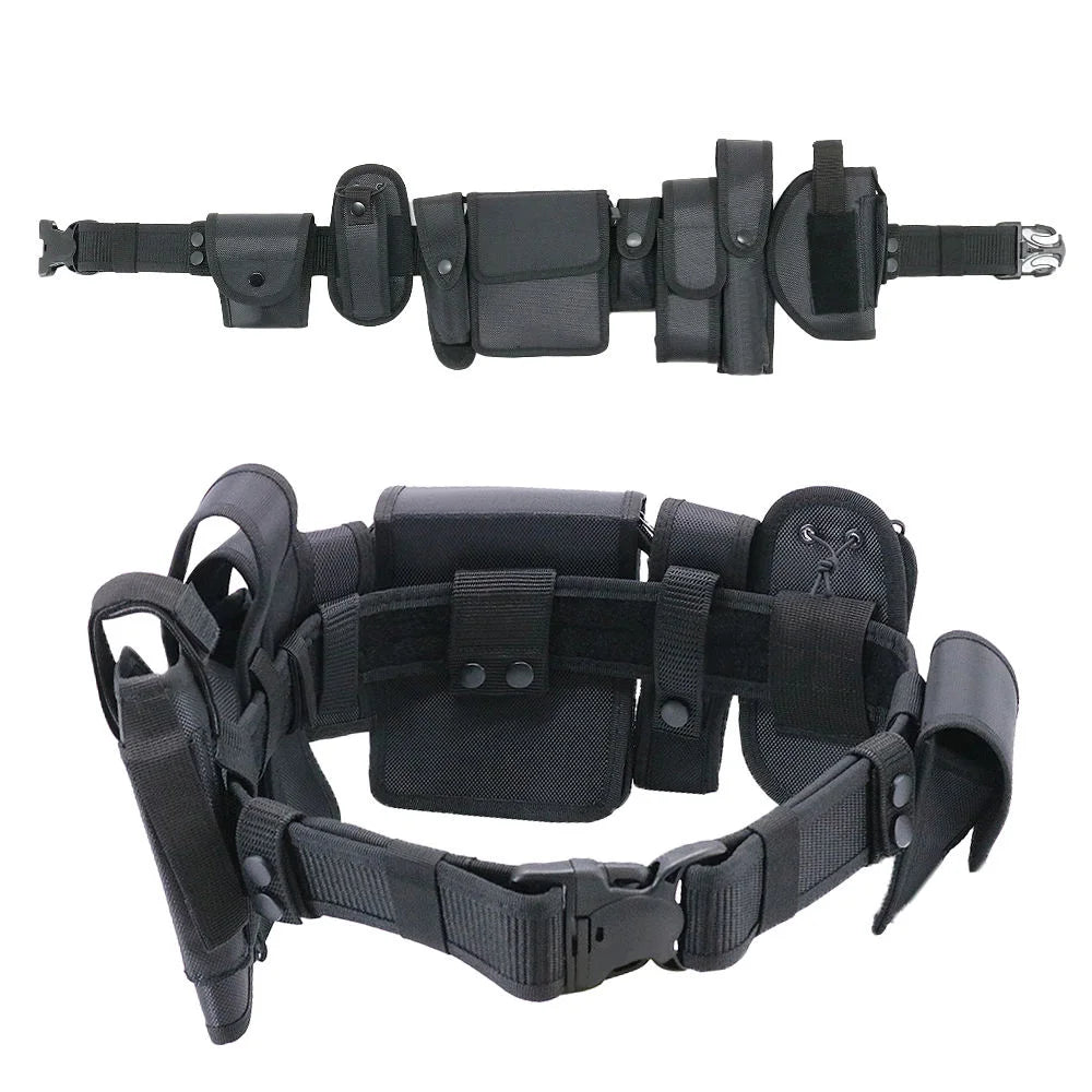 Tactical Security Duty Belts Multifunctional Gun Holster Flashlight Pouch Sets Utility Kit Patrol Belt for Hunting Accessories