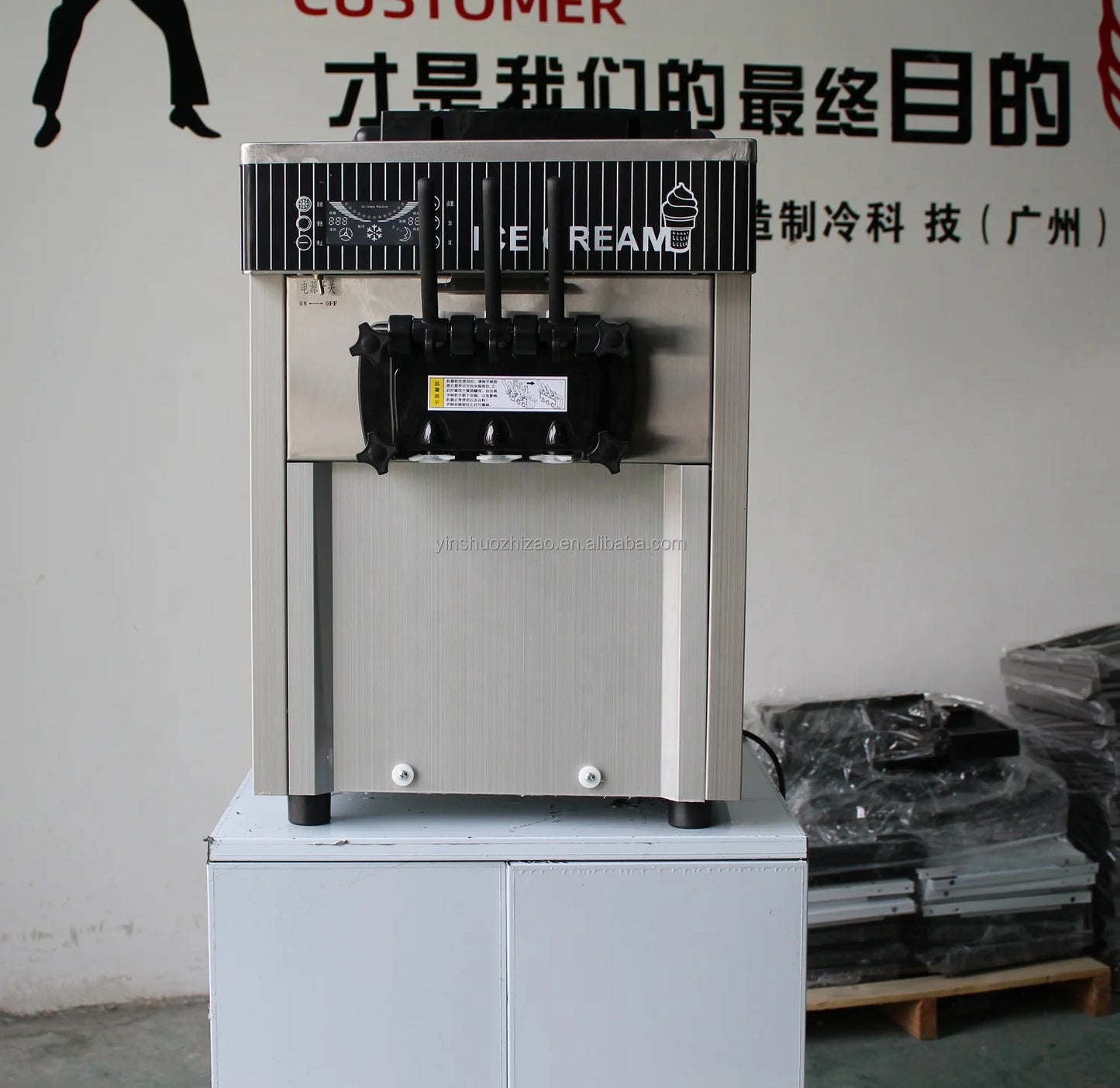 YINSHUO BQC-1800 3 Flavor MAQUINA DE HELADOS SOFT Table Top  Frigomat Ice Cream Machine