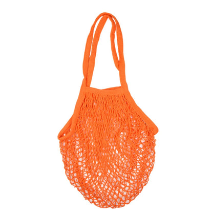 Recycled Reusable Cotton String Mesh Net Shopping Bag Long Handle Fruit Vegetable Grocery Produce Tote for Daily Life Letter