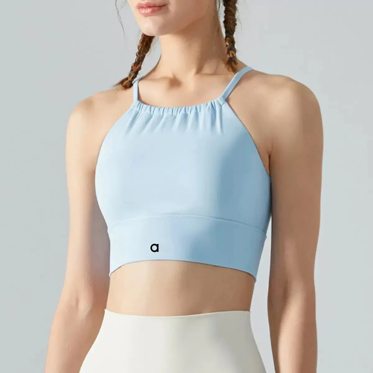 Women's Sexy Fitness Yoga Top, with Thin Straps, Cross-back, Short-length Woven Fabric, Suitable for Exercise