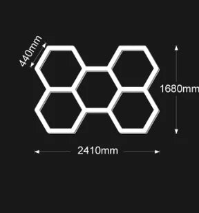 Etop 1680*2410MM Hexagon Workshop Ceiling LED Lights for Car Shop Garage with Honeycomb Design IP65 AC