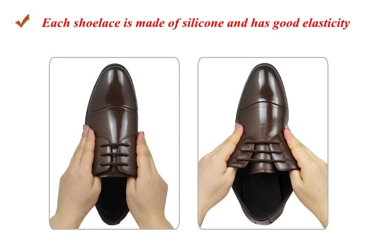 12pcs/set Leather Silicone Shoelace for Sneakers Shoes lace Lazy No Tie Shoelaces Elastic Shoe Lace Suitable for Unisex laces
