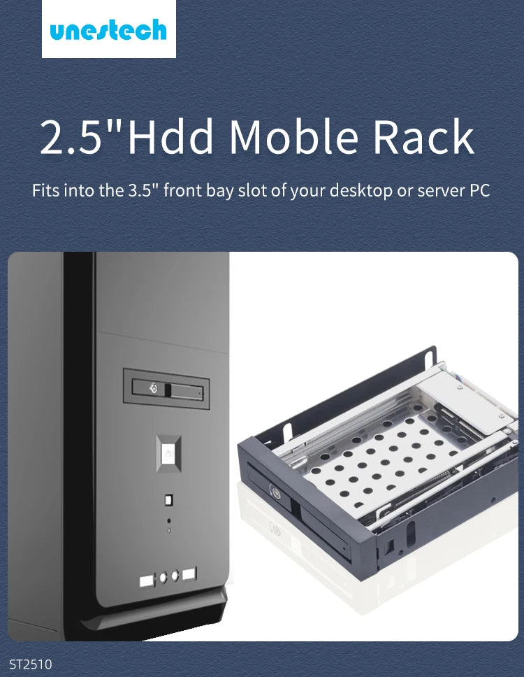 June Promotion Unestech 2.5inch SATA 6 Gbps Hdd/ssd Mobile Rack Hdd Box 3.5 Device Bay