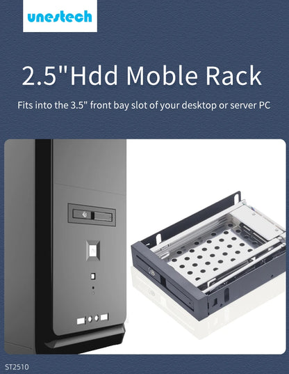 June Promotion Unestech 2.5inch SATA 6 Gbps Hdd/ssd Mobile Rack Hdd Box 3.5 Device Bay