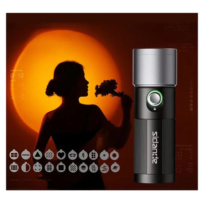 SIDANDE 10W Videography Flashlight Four Color Photography Fill Light Projection 1/4'' Thread Camera Stand Cage Made Plastic