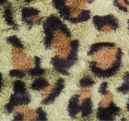 Custom Leopard Print Plush Knitted 100% Polyester Heavyweight Wind Proof Faux Fur Fabric High Quality Sewing Garment Girls Bag