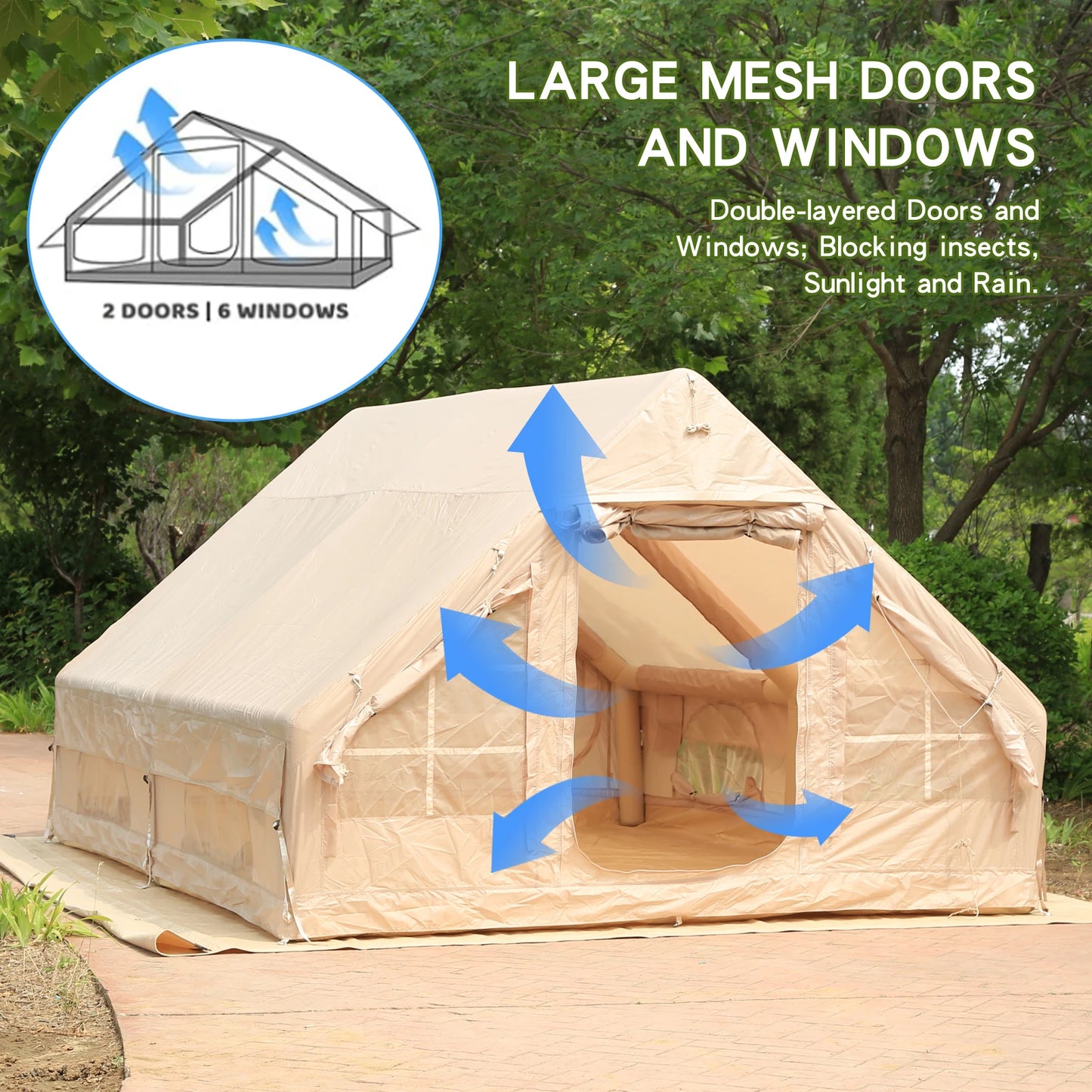 Camping Tent Outdoor Overnight Portable Inflatable Fully Automatic Quick-open Rainproof Lightweight for Wilderness