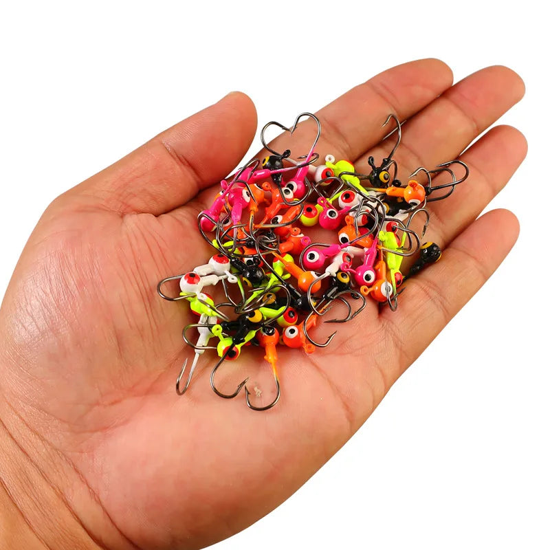 FTK Carbon Steel Fishhooks Lead Head Jig for Carp Bass Fishing with Soft Lures Worm Hook for River Target Species Saltwater Fish