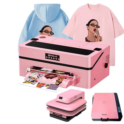 A3 DTF Printer Haolic Automatic T-Shirt Transfer Machine Xp600 High Precision Head Durable Stainless Steel Frame DTF Ink Ready